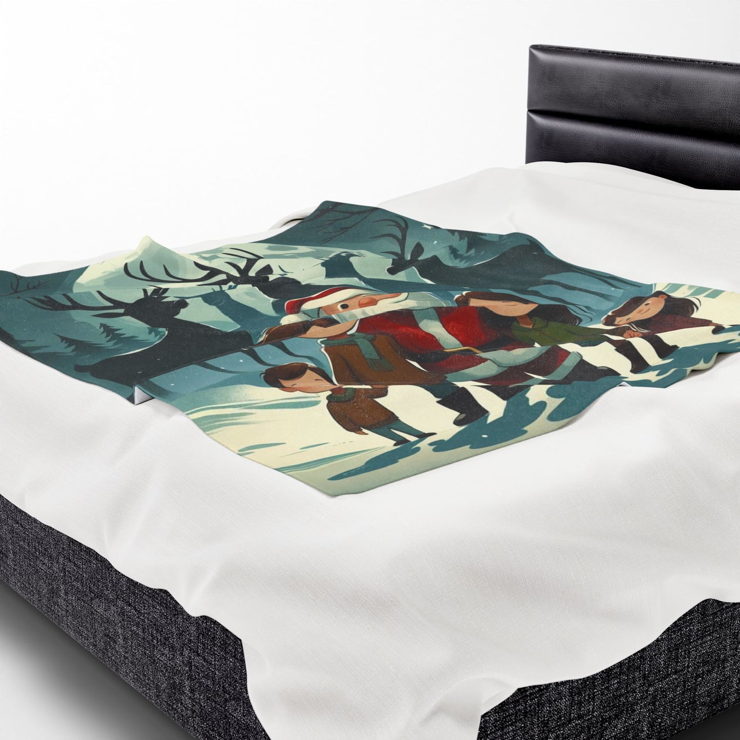 Cozy Family Christmas Velveteen Plush Blanket