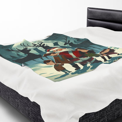 Cozy Family Christmas Velveteen Plush Blanket