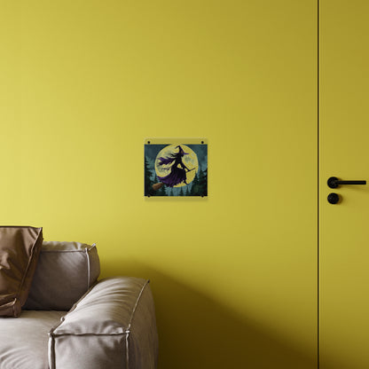 Acrylic Wall Art Panels - Witch and Moon Decor, Perfect for Halloween