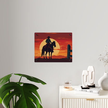 Rustic Western Sunset Acrylic Wall Art Panels - Rustic Home Decor