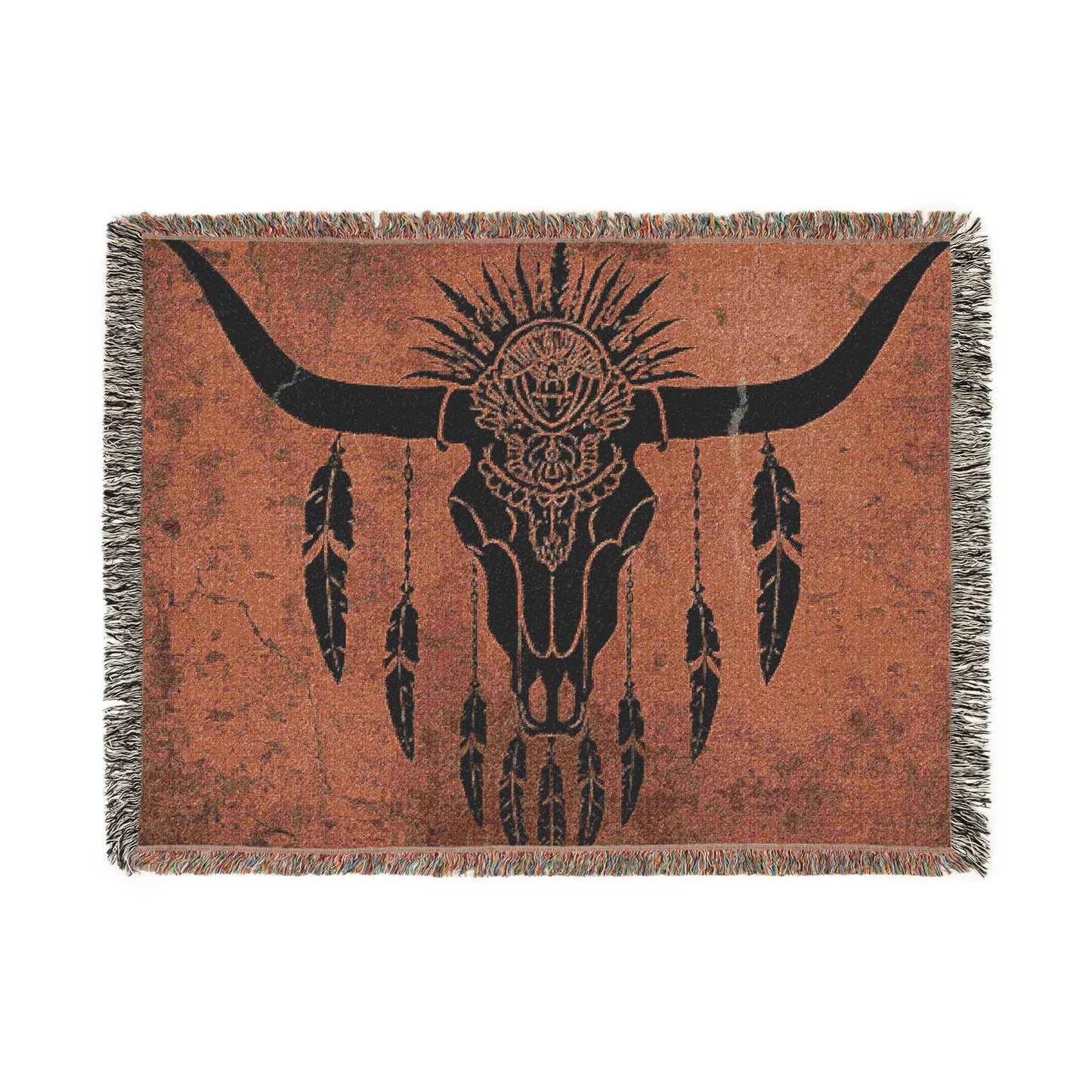 Bohemian Woven Blanket with Tribal Design