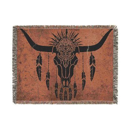 Bohemian Woven Blanket with Tribal Design