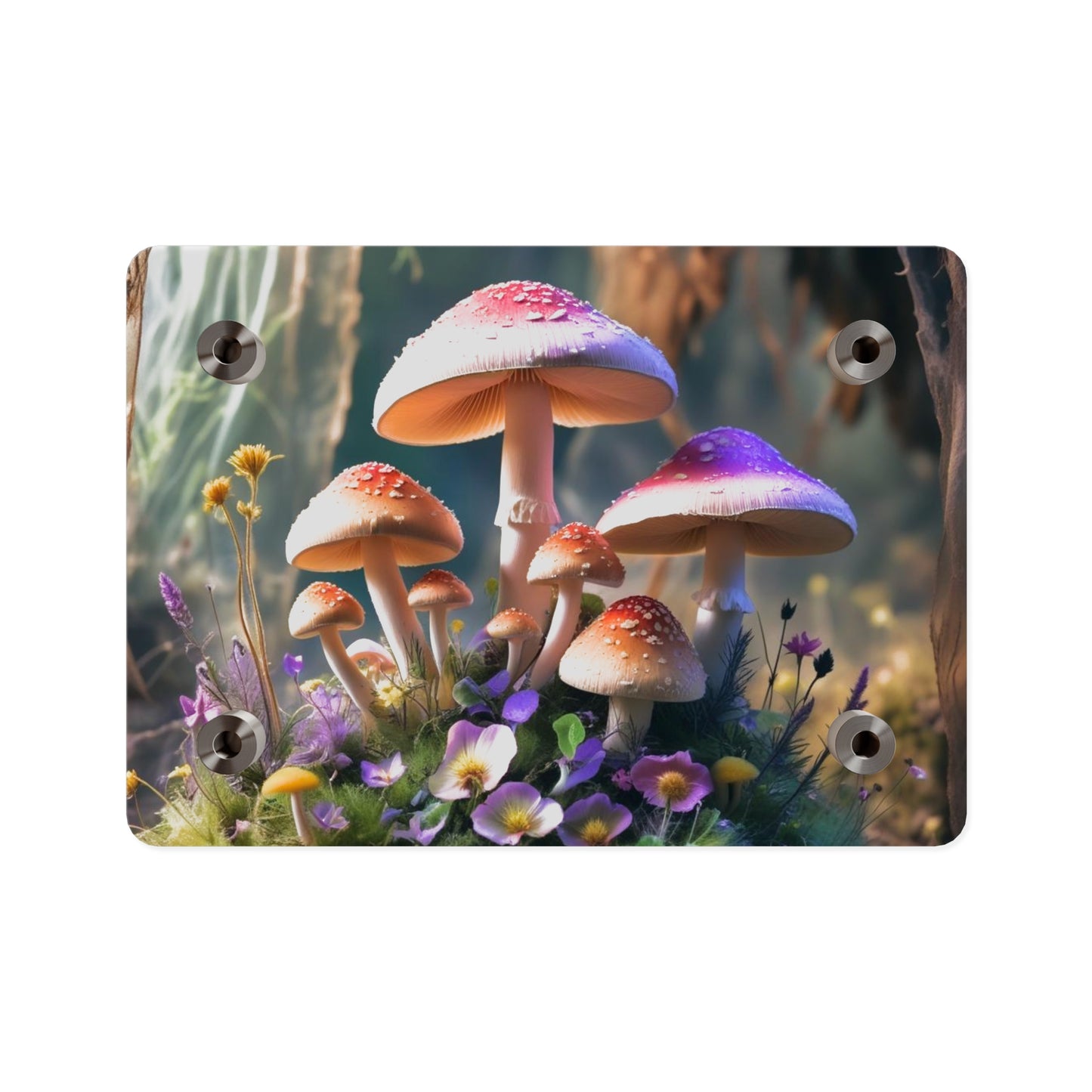 Zână de pădure cu ciuperci – Tablou acrilic rustic cu pădure