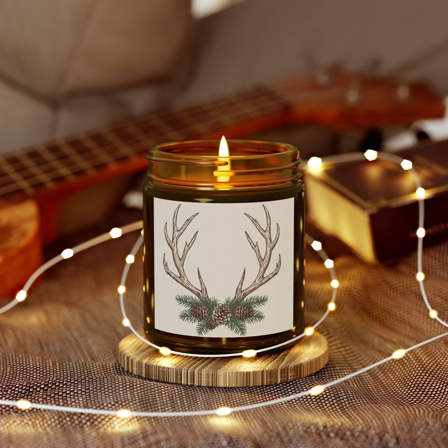 Rustic Pine Antlers Scented Candle