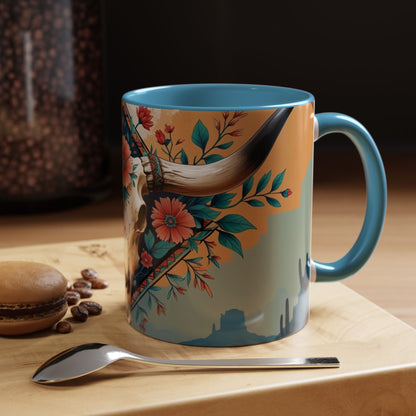 Bohemian Skull Coffee Mug, Unique Western Skull Gift