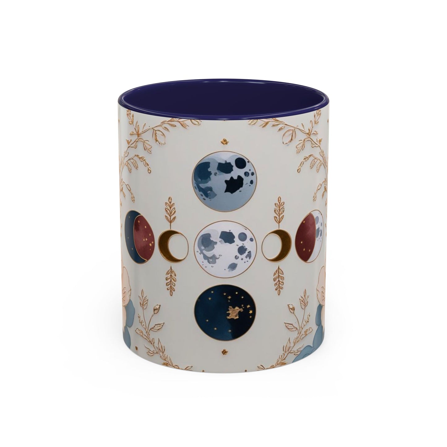 Celestial Floral Accent Coffee Mug- Mystic Moon Decor Drink-ware