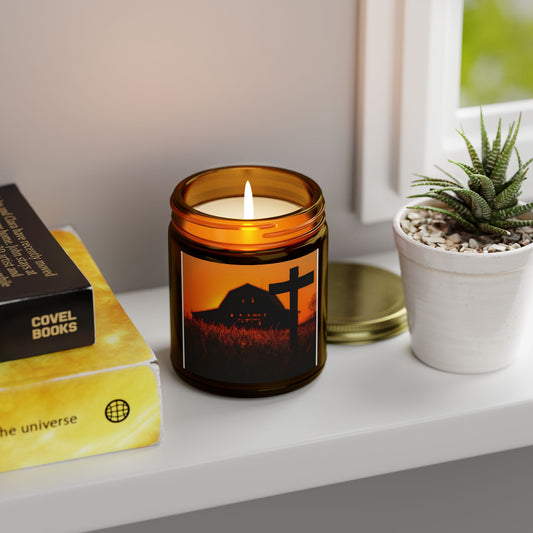 Lumânare parfumată rustică de toamnă cu aromă de fermă