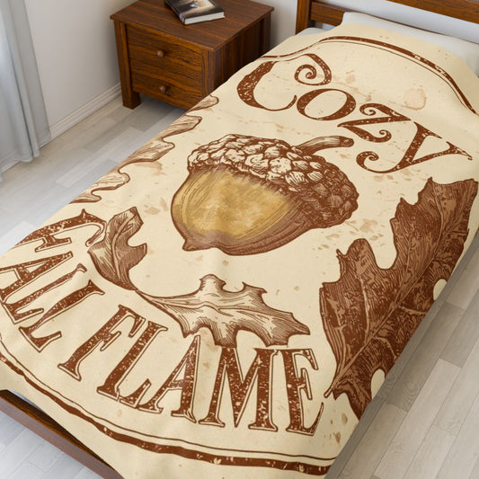 Cozy Fall Flame Velveteen Plush Blanket