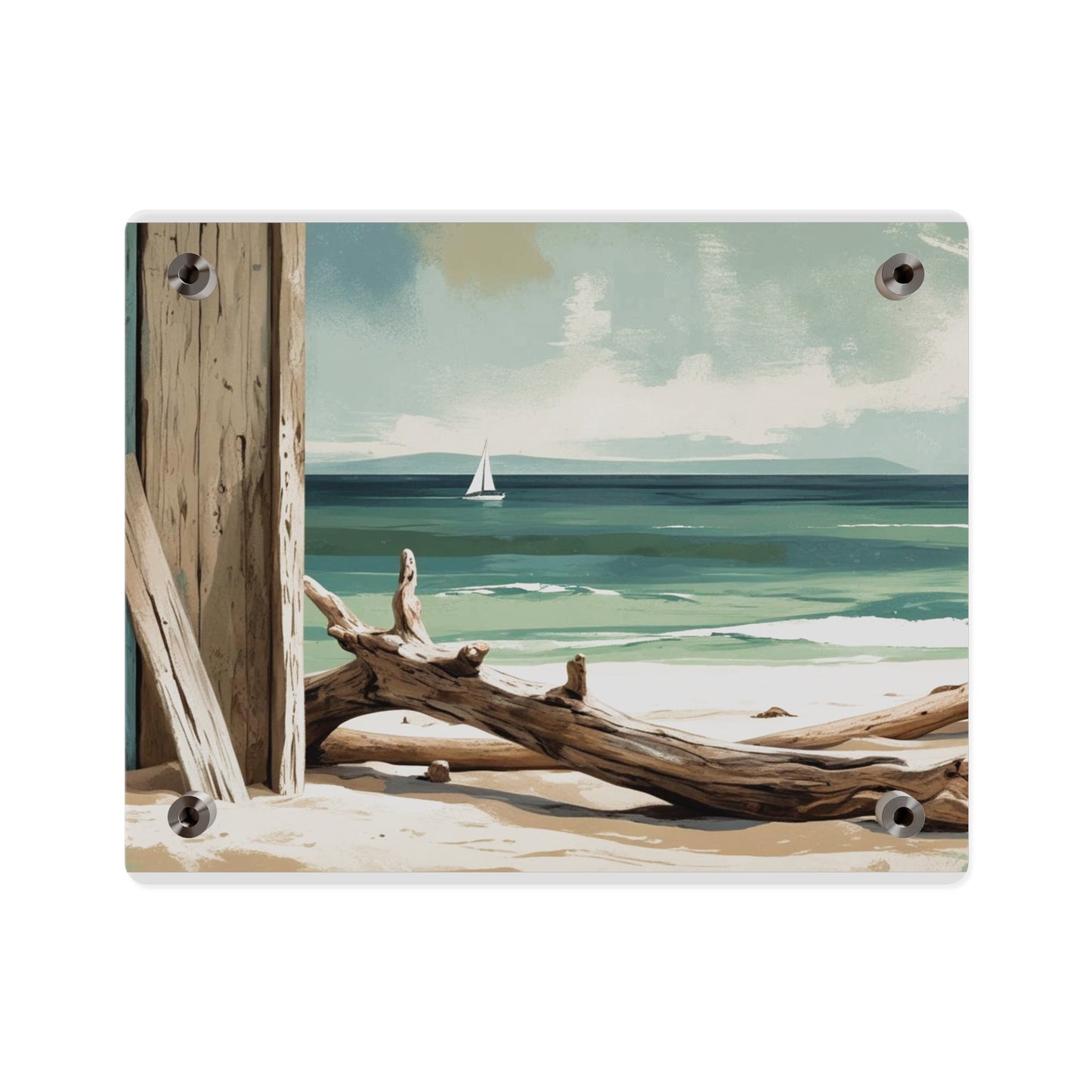 Beachside Acrylic Wall Art – Coastal Luxe Home Accent