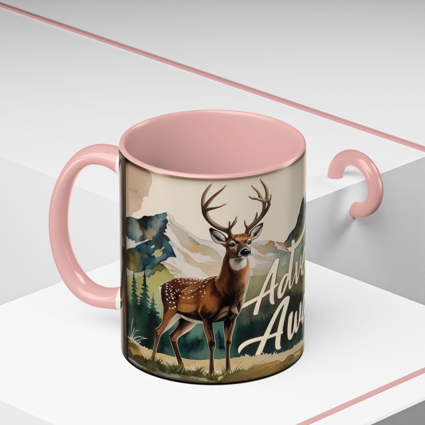 Adventure Awaits Accent Coffee Mug - Nature Lover Travel Gift