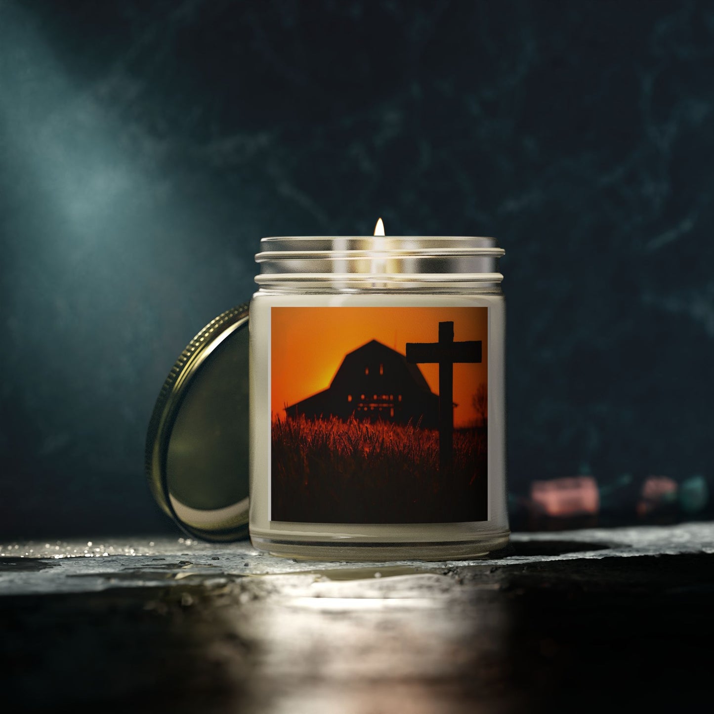 Lumânare parfumată rustică de toamnă cu aromă de fermă