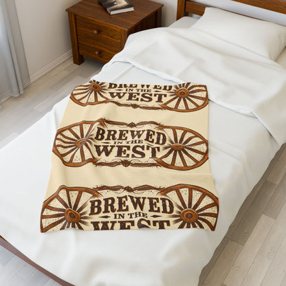 Cozy Western Themed Velveteen Blanket