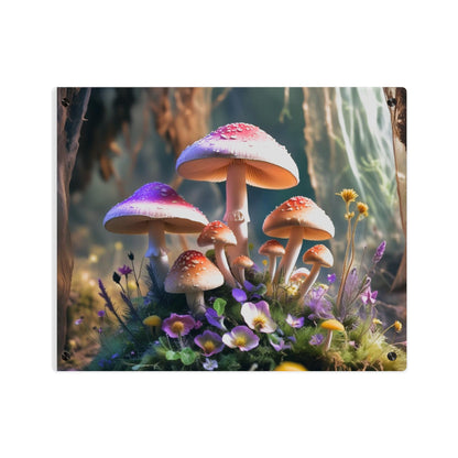Zână de pădure cu ciuperci – Tablou acrilic rustic cu pădure