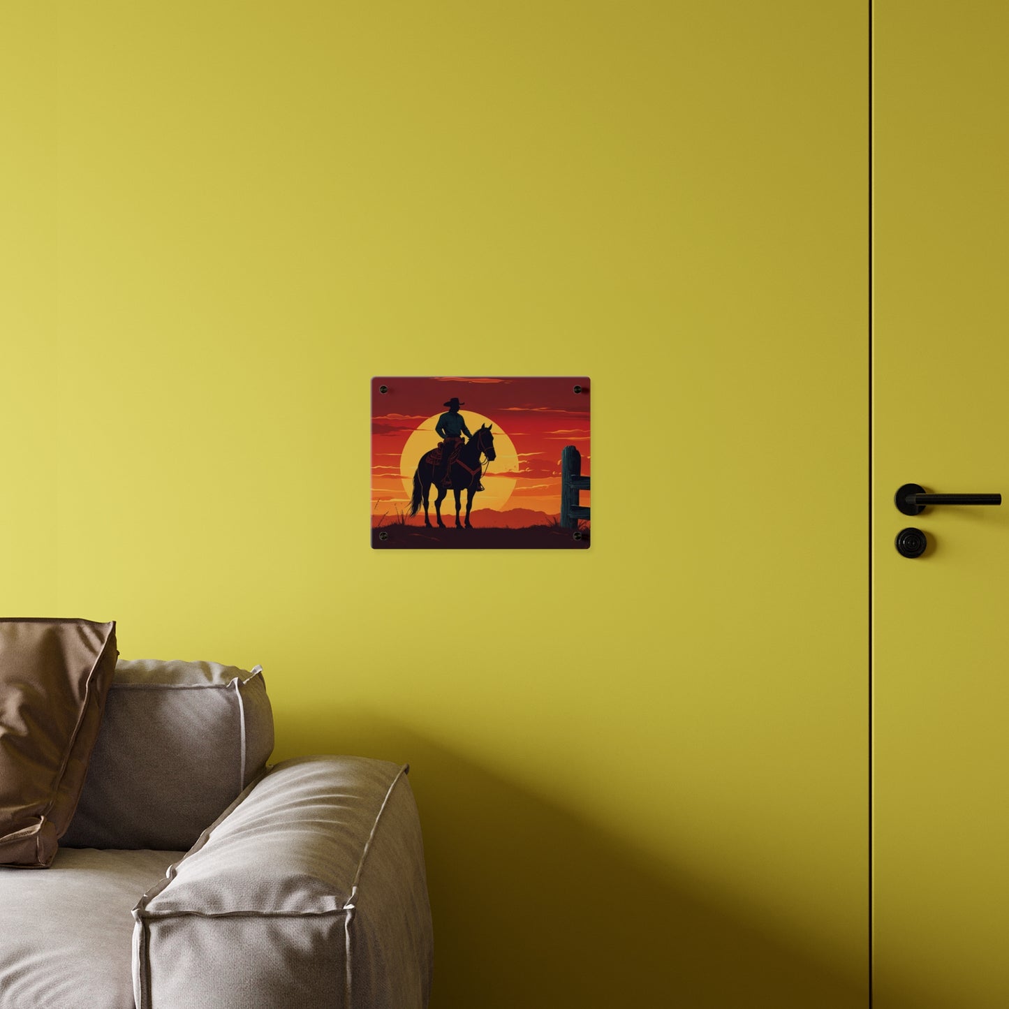 Rustic Western Sunset Acrylic Wall Art Panels - Rustic Home Decor