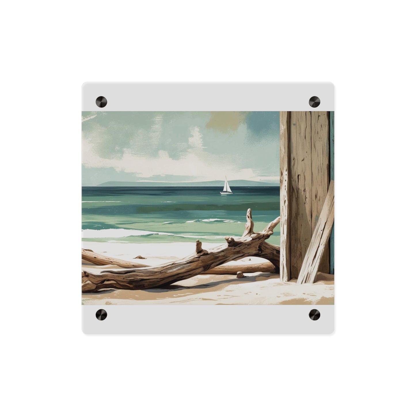 Beachside Acrylic Wall Art – Coastal Luxe Home Accent