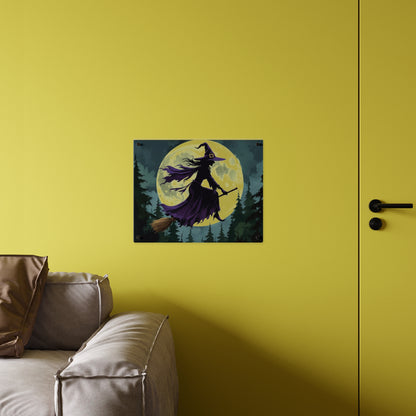 Acrylic Wall Art Panels - Witch and Moon Decor, Perfect for Halloween