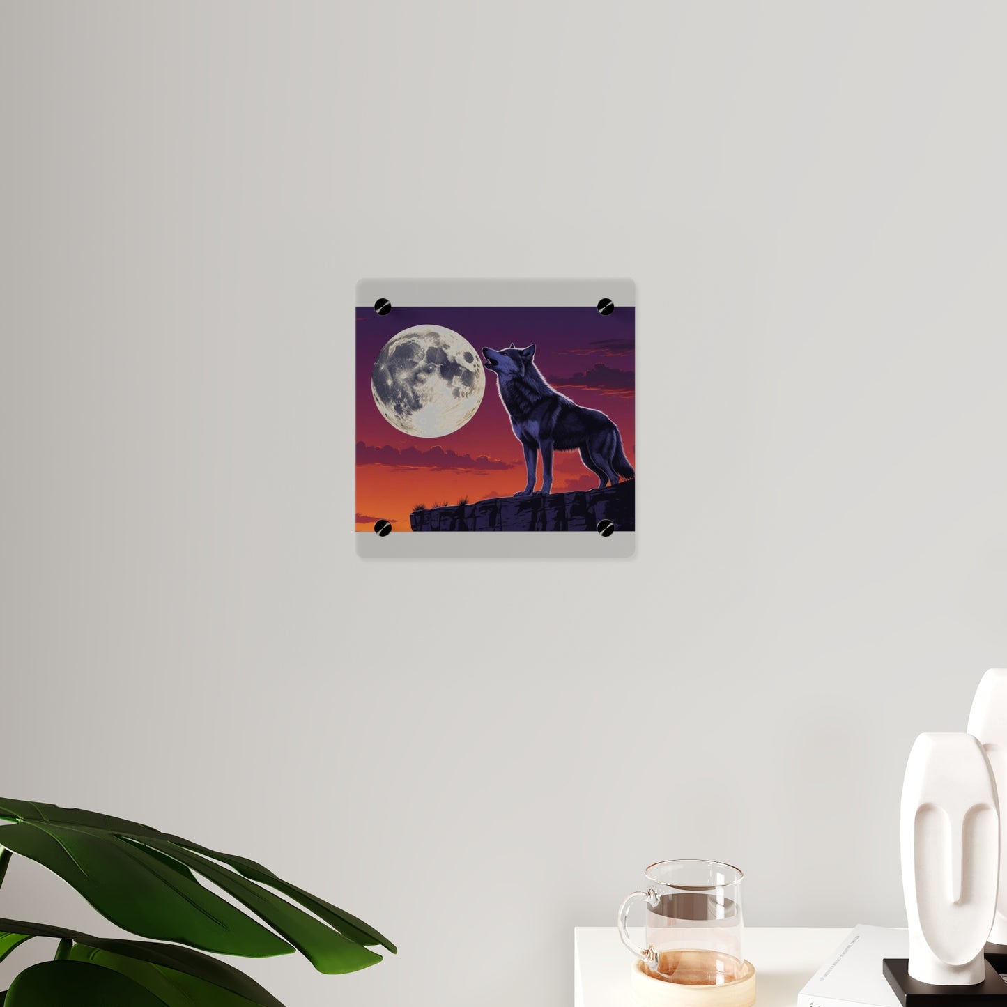 Moonlit Wolf Acrylic Wall Art Panels