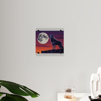 Moonlit Wolf Acrylic Wall Art Panels