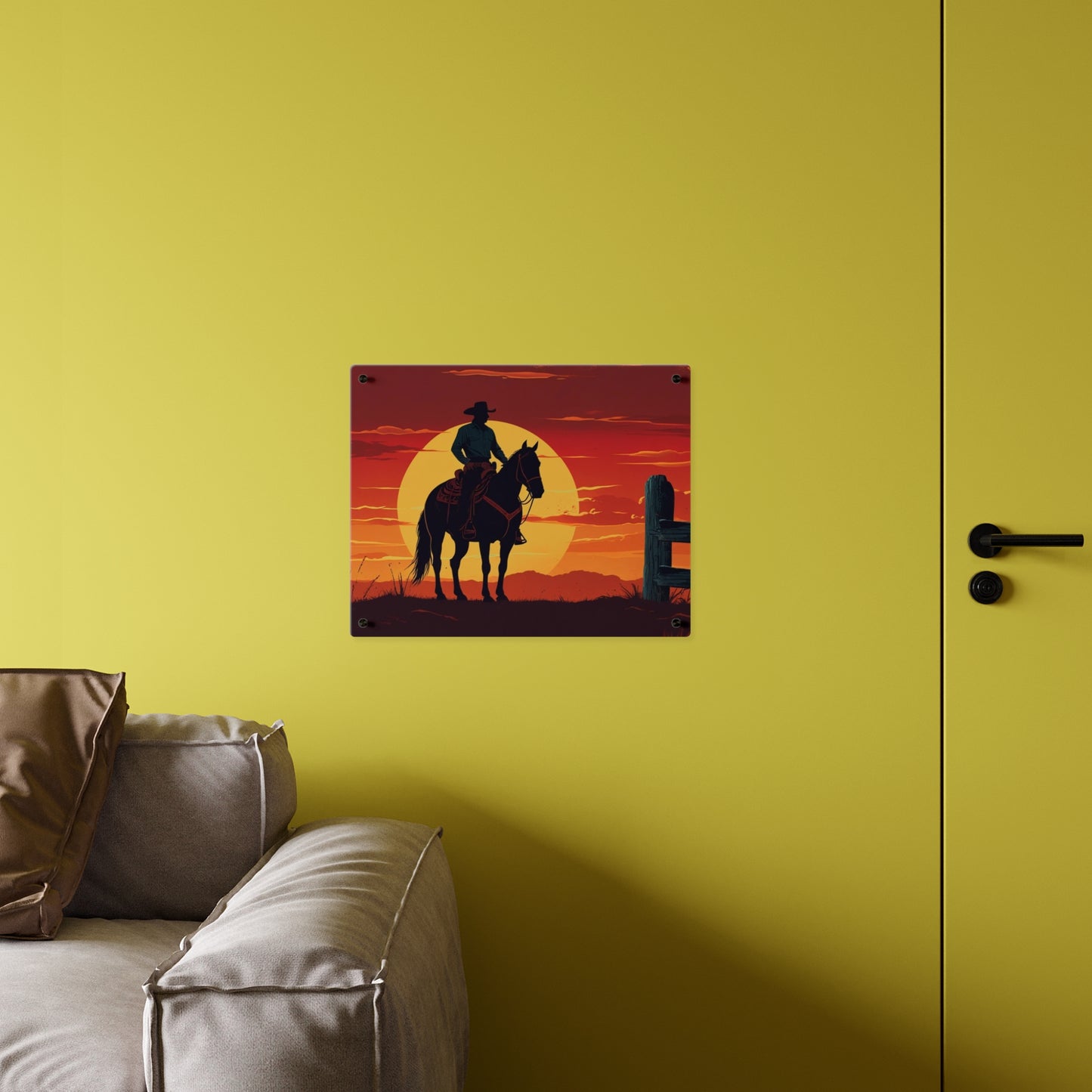 Rustic Western Sunset Acrylic Wall Art Panels - Rustic Home Decor