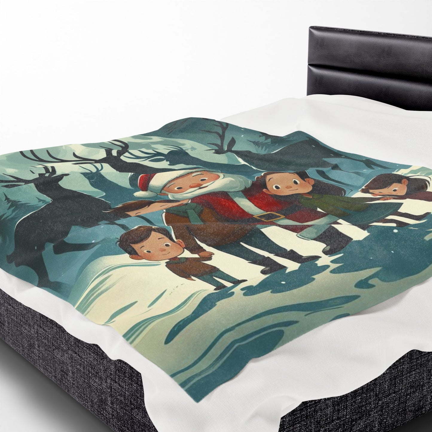 Cozy Family Christmas Velveteen Plush Blanket