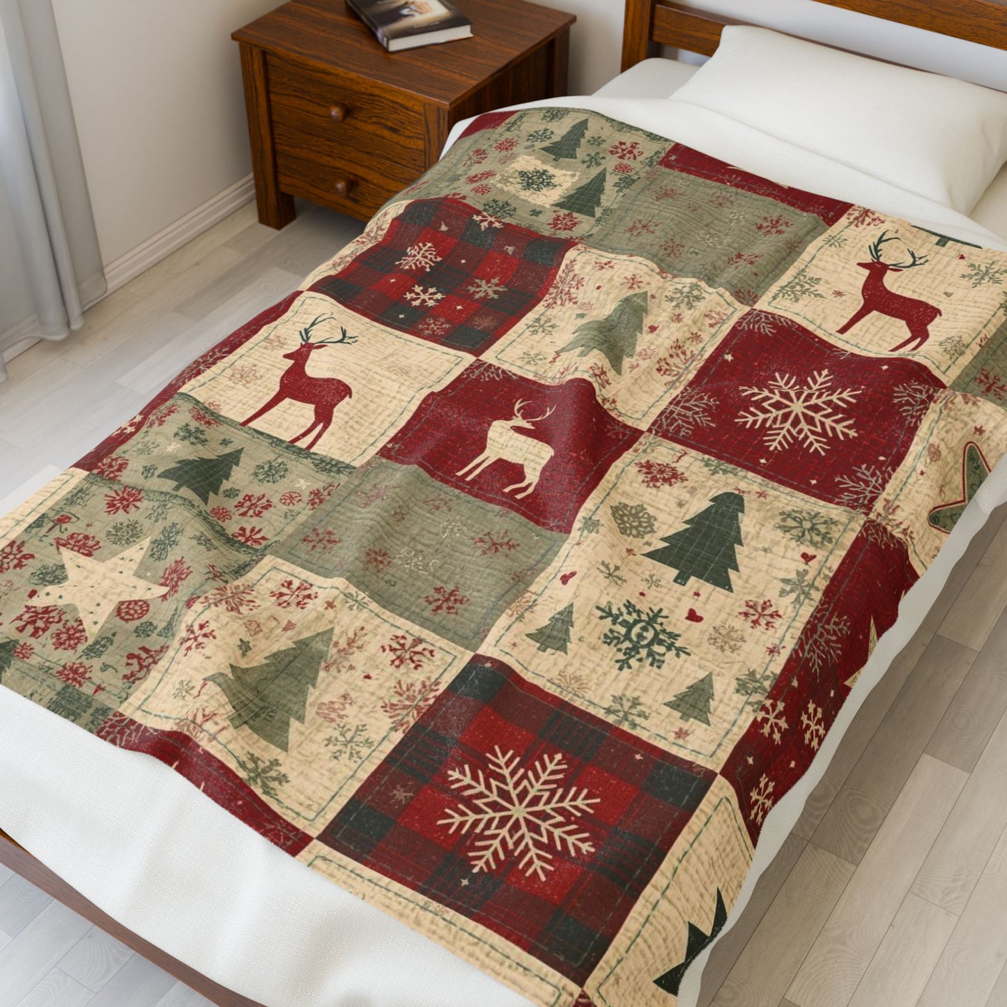 Cozy Holiday Velveteen Plush Blanket