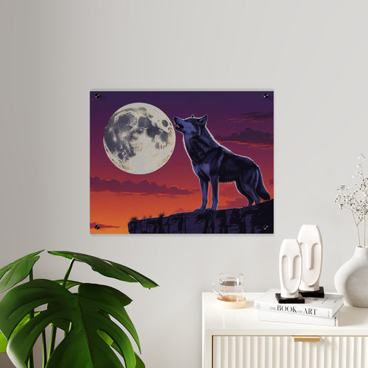Moonlit Wolf Acrylic Wall Art Panels