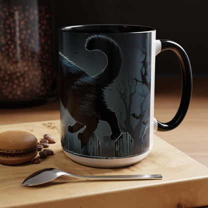 Mystical Black Cat Coffee Mug- Halloween Special