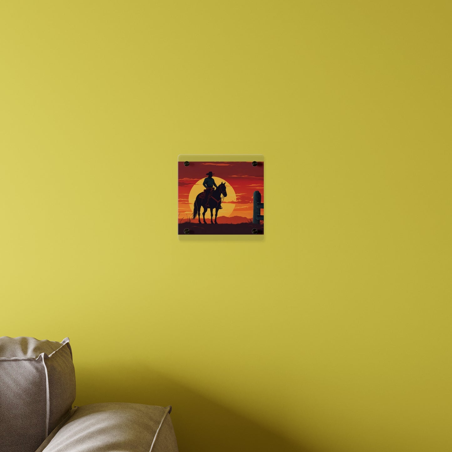 Rustic Western Sunset Acrylic Wall Art Panels - Rustic Home Decor