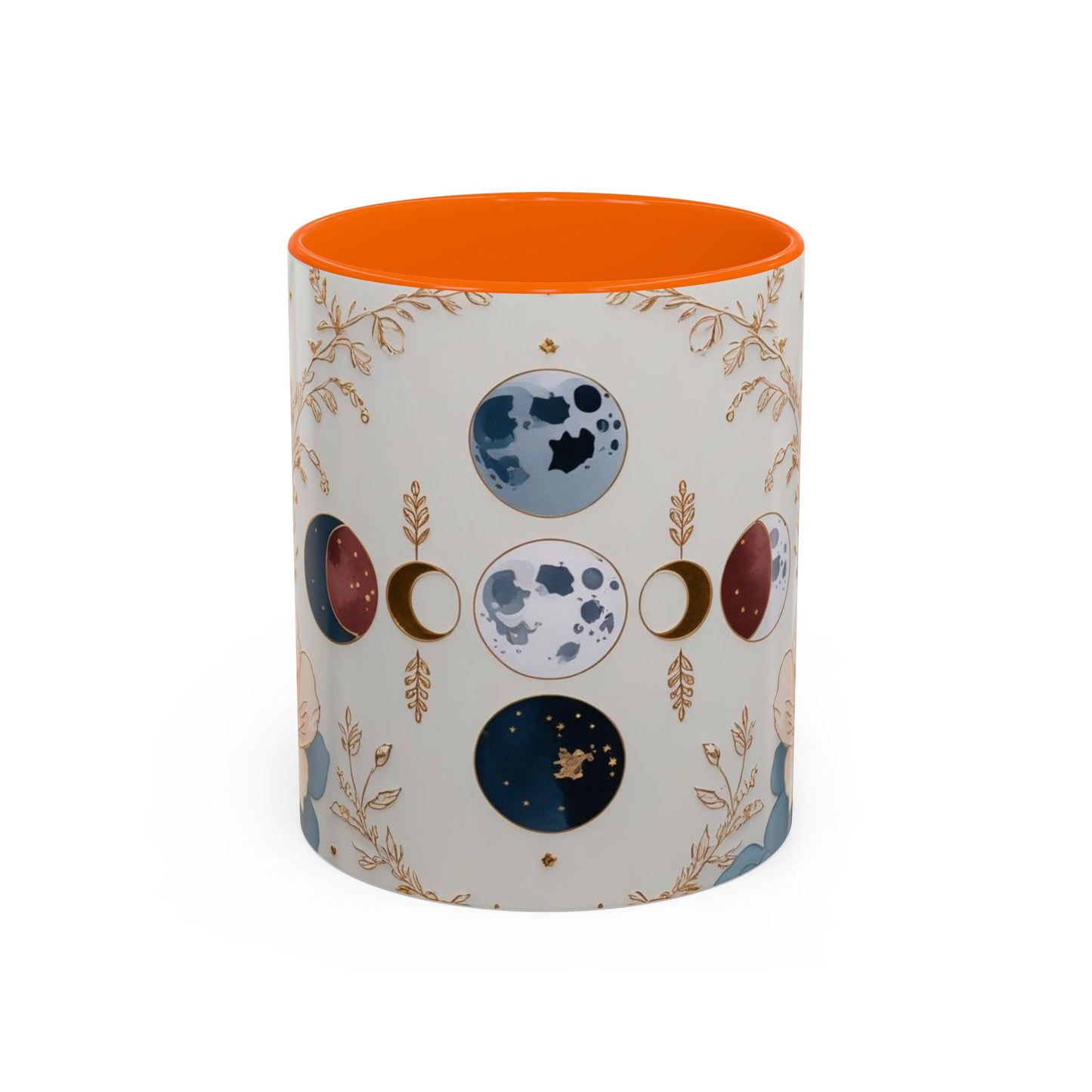 Celestial Floral Accent Coffee Mug- Mystic Moon Decor Drink-ware