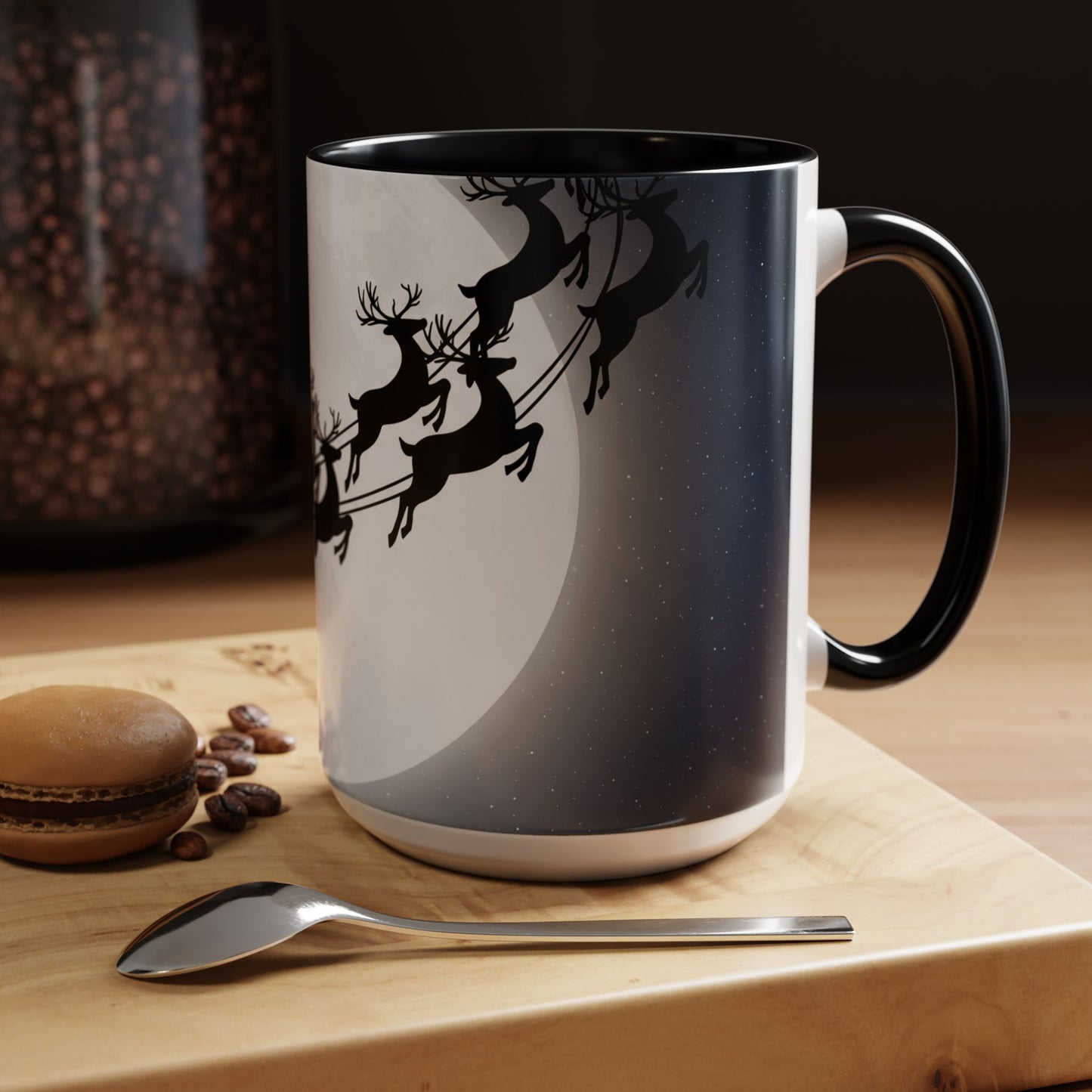 Christmas Sleigh Coffee Mug - Reindeer Holiday Gift