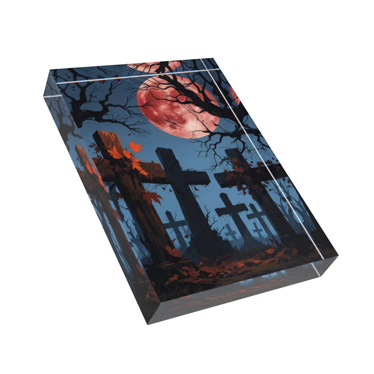 Bloc foto cu piatră funerară înfricoșătoare - decor rustic de Halloween