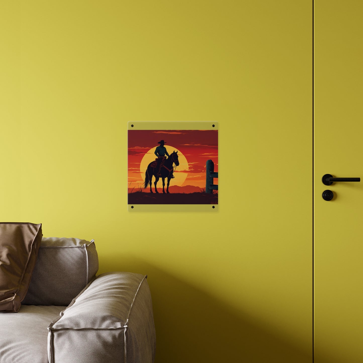 Rustic Western Sunset Acrylic Wall Art Panels - Rustic Home Decor