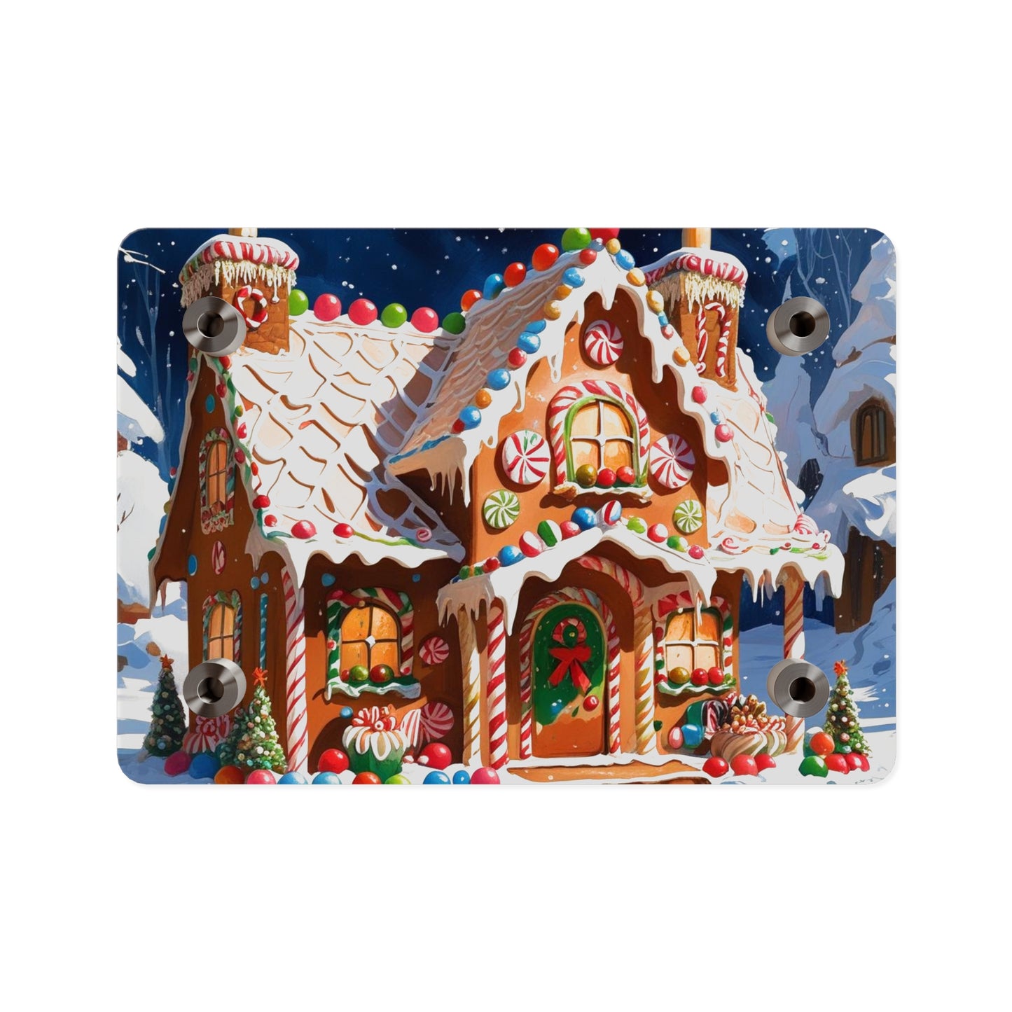 Festive Gingerbread House Acrylic Wall Art – Christmas Holiday Décor