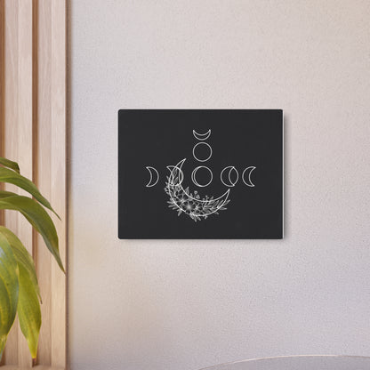 Botanical Moon Phase Wall Art – Metal Boho Accent Piece