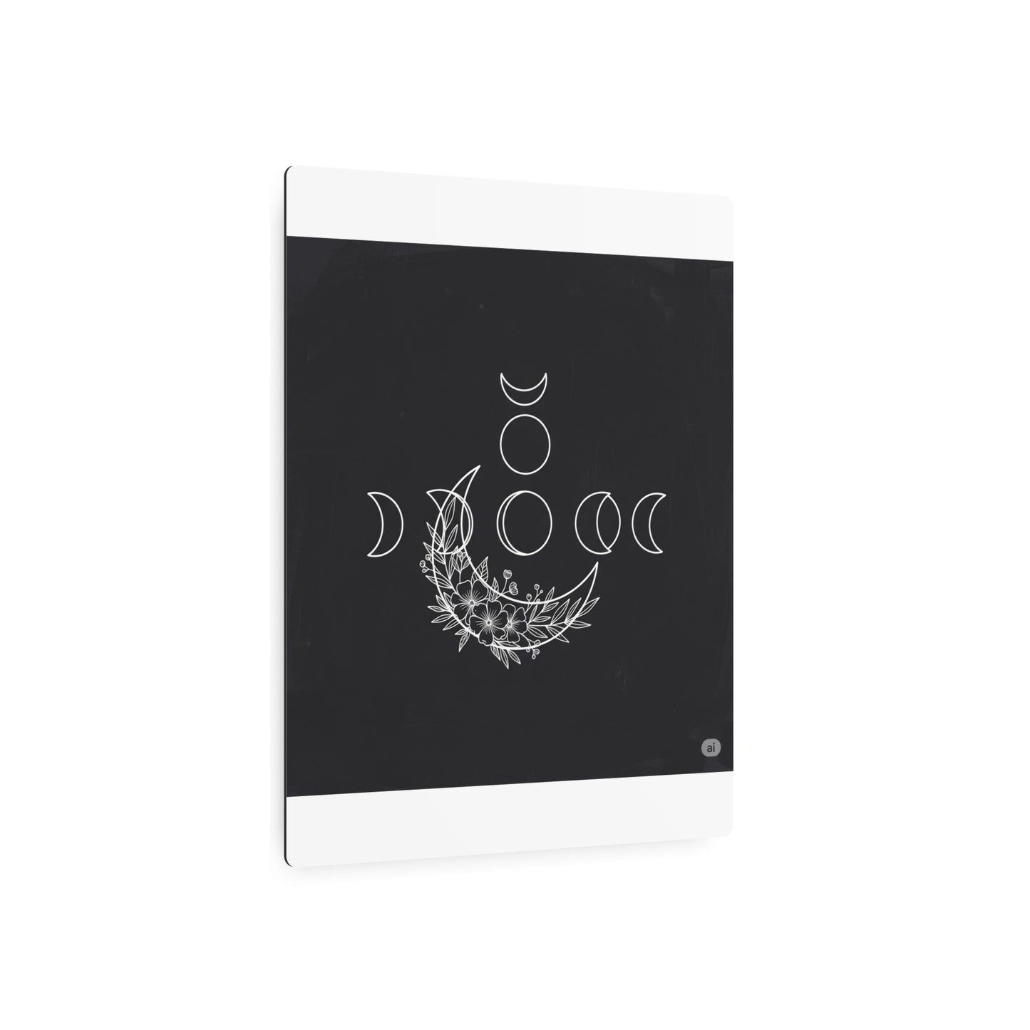 Botanical Moon Phase Wall Art – Metal Boho Accent Piece