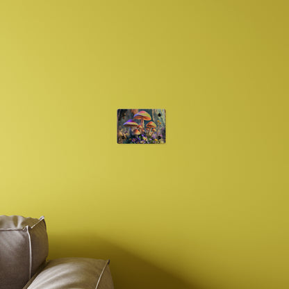 Zână de pădure cu ciuperci – Tablou acrilic rustic cu pădure