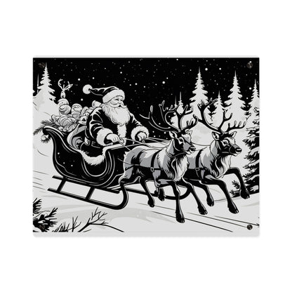 Santa's Sleigh Night Sky - Acrylic Wall Art Panel