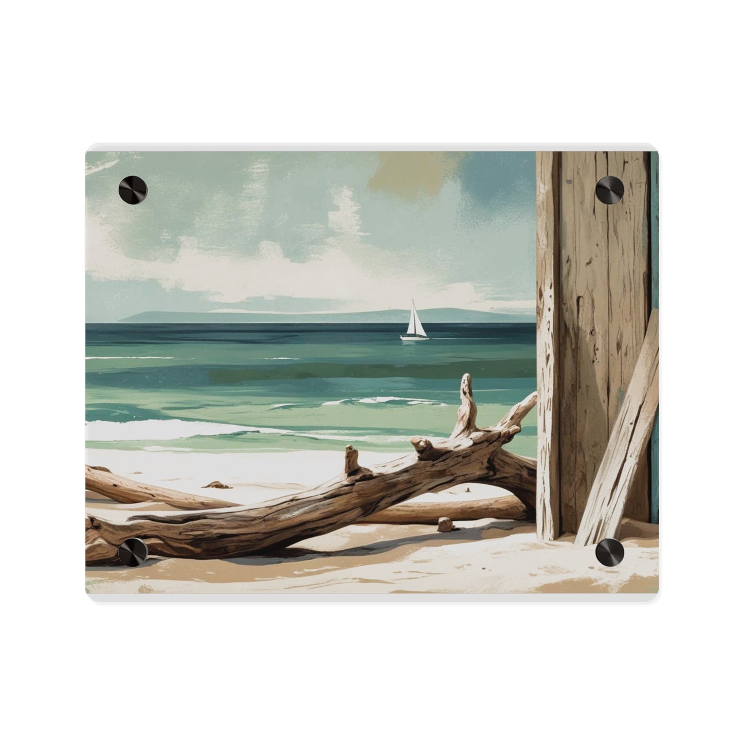 Beachside Acrylic Wall Art – Coastal Luxe Home Accent
