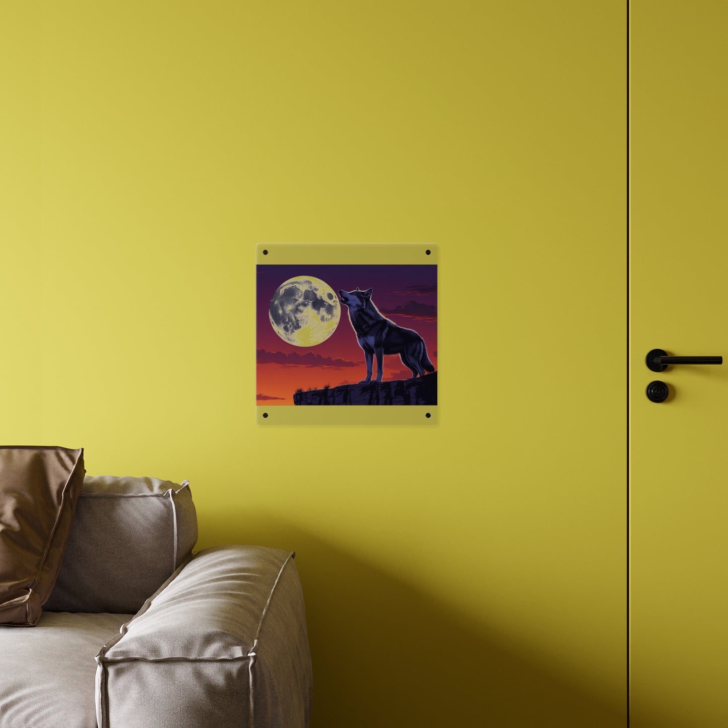 Moonlit Wolf Acrylic Wall Art Panels