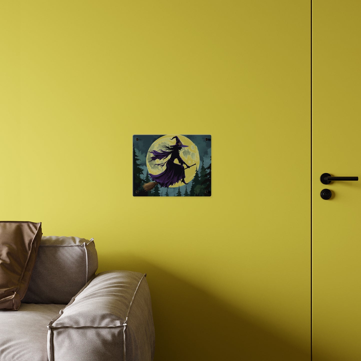 Acrylic Wall Art Panels - Witch and Moon Decor, Perfect for Halloween