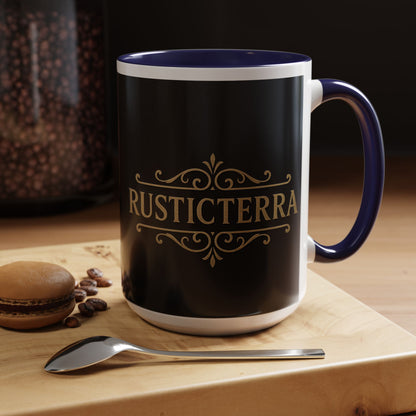 Cana de cafea Rustic Terra - Neagră elegantă, 290 ml și 425 ml