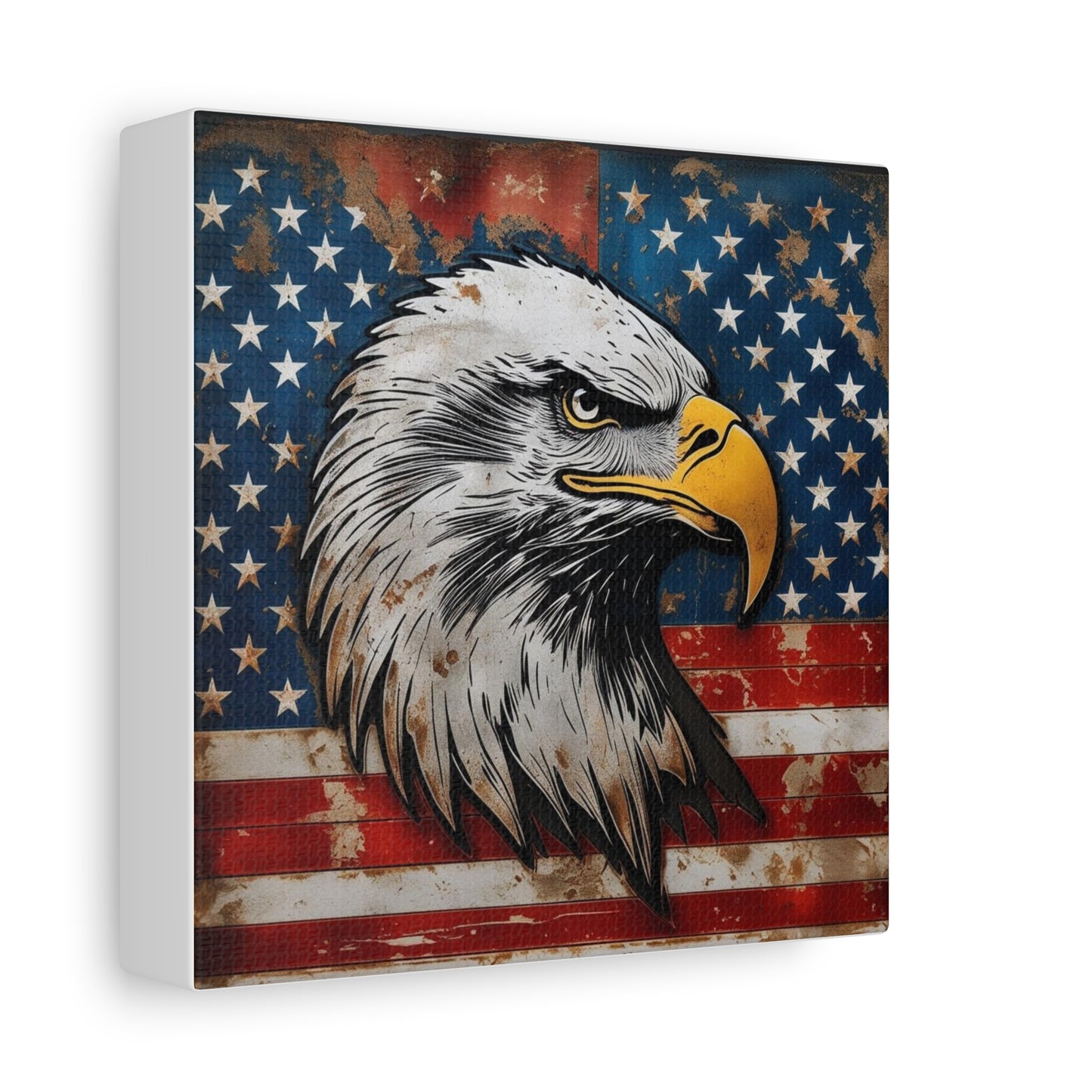 Tablou pe pânză Weathered Glory – Decor rustic de perete cu vultur pleșuv și stele
