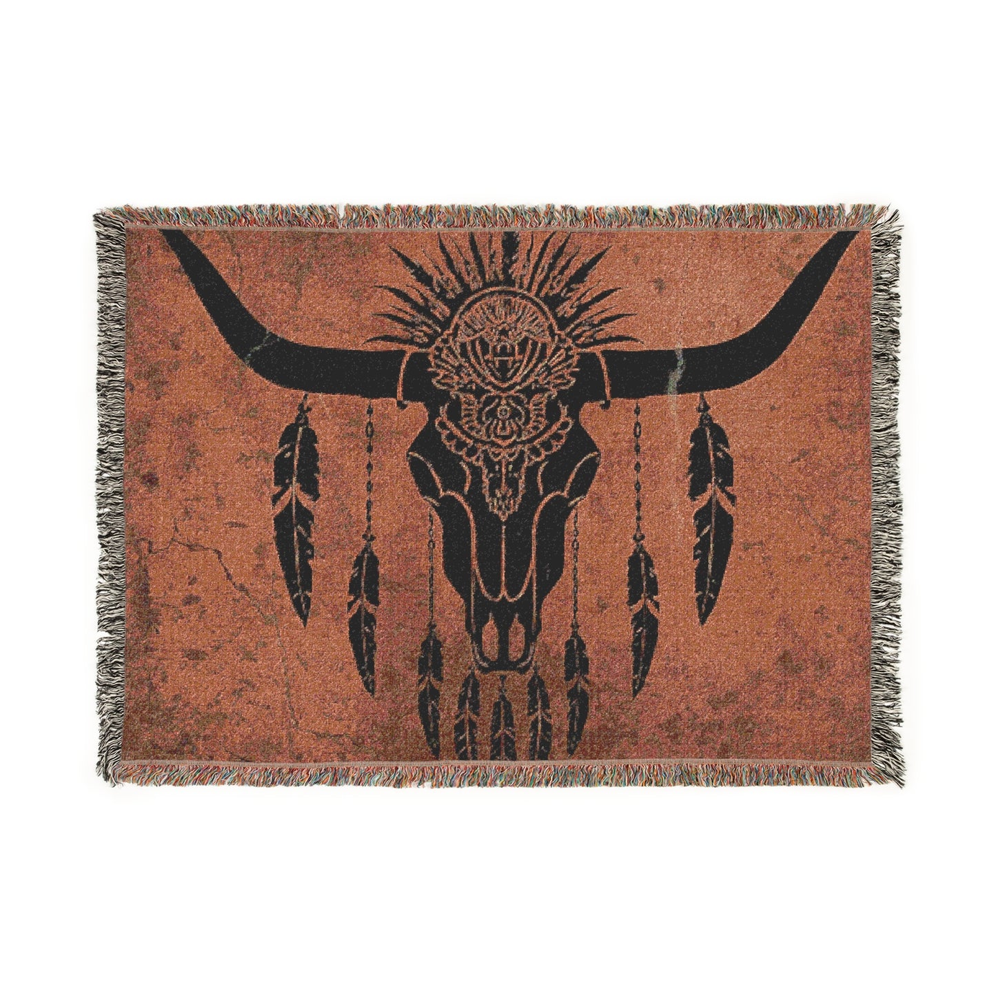 Bohemian Woven Blanket with Tribal Design