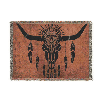 Bohemian Woven Blanket with Tribal Design