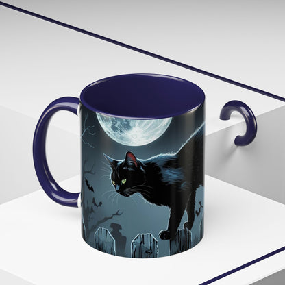 Mystical Black Cat Coffee Mug- Halloween Special