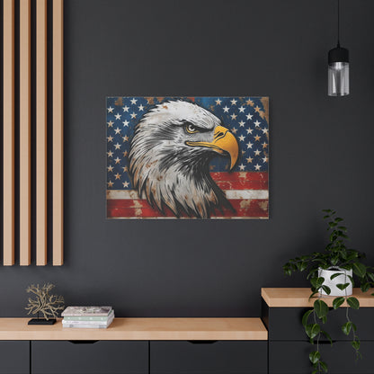 Tablou pe pânză Weathered Glory – Decor rustic de perete cu vultur pleșuv și stele