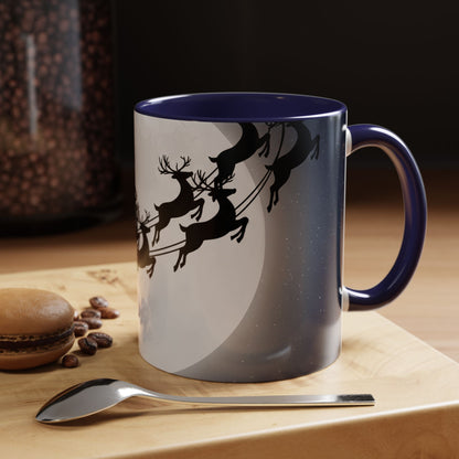 Christmas Sleigh Coffee Mug - Reindeer Holiday Gift