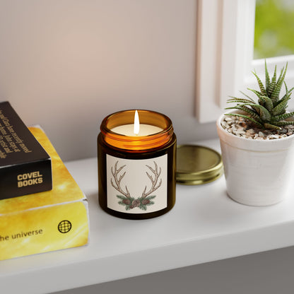 Rustic Pine Antlers Scented Candle