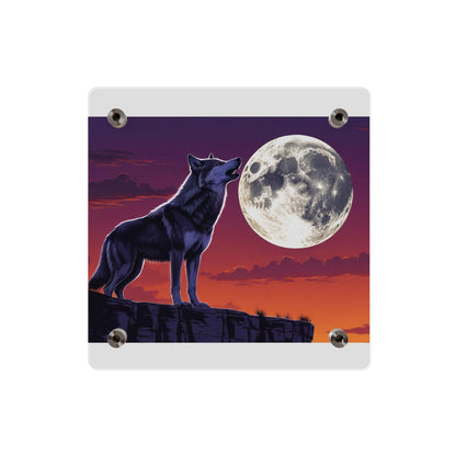 Moonlit Wolf Acrylic Wall Art Panels