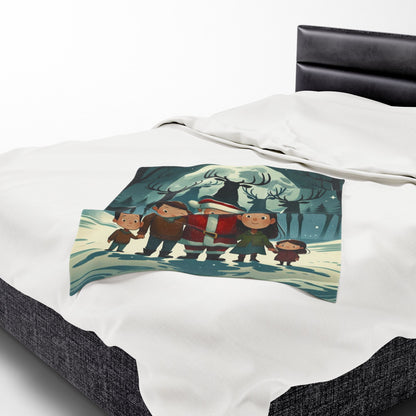 Cozy Family Christmas Velveteen Plush Blanket